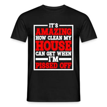 It's Amazing How Clean My House Can Get - Männer T-Shirt - Schwarz - Vorne - AI Model Male 178 light (178cm)