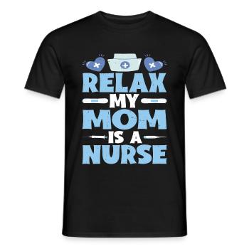 Relax My Mom Is A Nurse - Men's T-Shirt - black - Front - AI Model Male 178 light (178cm)