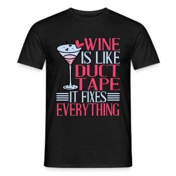 Le vin est comme du ruban adhésif il répare tout 2 - T-shirt homme - noir - Devant - AI Model Male 178 light (178cm)