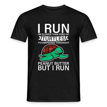 Je cours, je suis plus lent que Herd Of Turtles 4 - T-shirt homme - noir - Devant - AI Model Male 178 light (178cm)