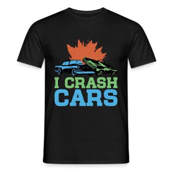 I Crash Cars 6 - Men's T-Shirt - black - Front - AI Model Male 178 light (178cm)