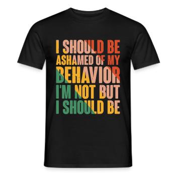 Je devrais avoir honte de mon comportement 6 - T-shirt homme - noir - Devant - AI Model Male 178 light (178cm)