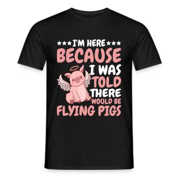 On m’a dit qu’il y aurait des cochons volants 10 - T-shirt homme - noir - Devant - AI Model Male 178 light (178cm)