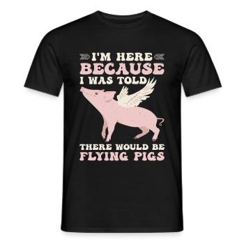 On m’a dit qu’il y aurait des cochons volants 9 - T-shirt homme - noir - Devant - AI Model Male 178 light (178cm)