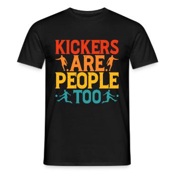 Kickers Are People Too 32 - Männer T-Shirt - Schwarz - Vorne - AI Model Male 178 light (178cm)
