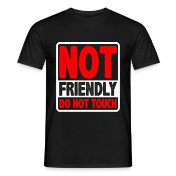 Pas amical, ne touchez pas 18 - T-shirt homme - noir - Devant - AI Model Male 178 light (178cm)