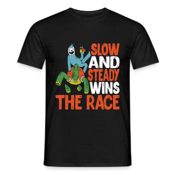 Slow And Steady Wins The Race 5 - Männer T-Shirt - Schwarz - Vorne - AI Model Male 178 light (178cm)