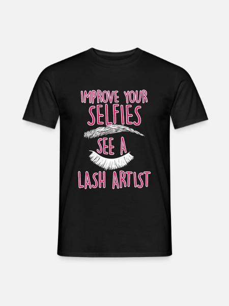 Improve Your Selfies See A Lash Artist 4 - Männer T-Shirt - Schwarz