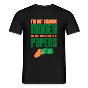 I'm Not Chasing Money Just Collecting Papers 4 - Männer T-Shirt - Schwarz - Vorne - AI Model Male 178 light (178cm)