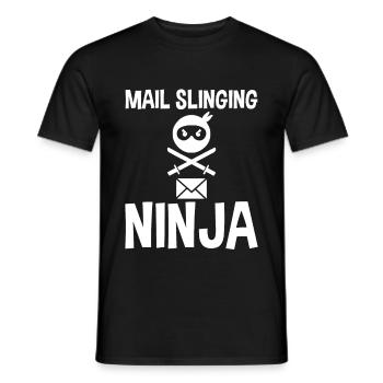 Mail Slinging Ninja 4 - Men's T-Shirt - black - Front - AI Model Male 178 light (178cm)