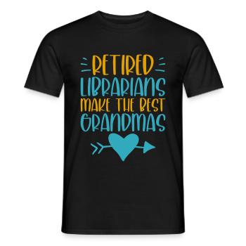 Retired Librarians Make The Best Grandmas 2 - Men's T-Shirt - black - Front - AI Model Male 178 light (178cm)