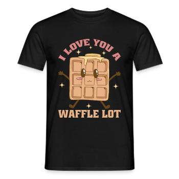 I Love You A Waffle Lot 4 - Männer T-Shirt - Schwarz - Vorne - AI Model Male 178 light (178cm)