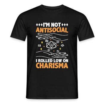 Je ne suis pas antisocial, j’ai roulé bas sur le charisme 4 - T-shirt homme - noir - Devant - AI Model Male 178 light (178cm)