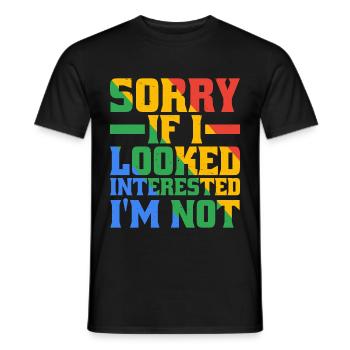 Désolé si j’avais l’air intéressé, je n’ai pas 20 ans - T-shirt homme - noir - Devant - AI Model Male 178 light (178cm)