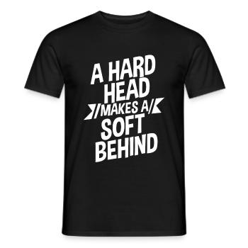 Une tête dure fait un derrière doux 2 - T-shirt homme - noir - Devant - AI Model Male 178 light (178cm)