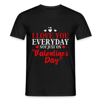 Je t’aime tous les jours, pas seulement le jour de la Saint-Valentin 2 - T-shirt homme - noir - Devant - AI Model Male 178 light (178cm)