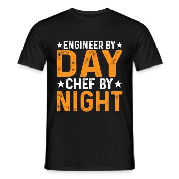 Ingénieur le jour, Chef le soir 10 - T-shirt homme - noir - Devant - AI Model Male 178 light (178cm)