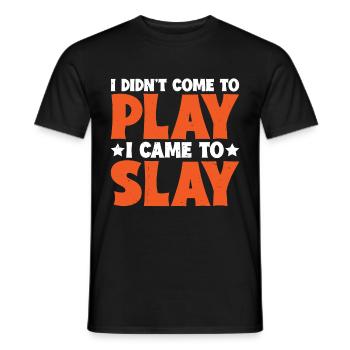 Ik kwam niet om te spelen, ik kwam om 6 te doden - Heren T-shirt - zwart - Voor - AI Model Male 178 light (178cm)