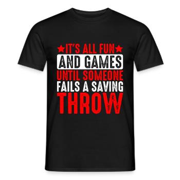 Tout est amusant jusqu’à ce que quelqu’un échoue un lancer salvateur 5 - T-shirt homme - noir - Devant - AI Model Male 178 light (178cm)