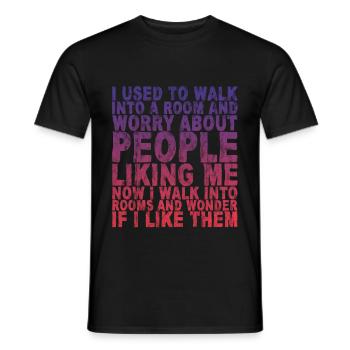 Now I Walk Into Rooms And Wonder If I Like Them 3 - Men's T-Shirt - black - Front - AI Model Male 178 light (178cm)