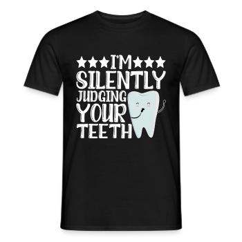 I'm Silently Judging Your Teeth 12 - Männer T-Shirt - Schwarz - Vorne - AI Model Male 178 light (178cm)