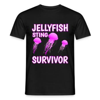 Jellyfish Sting Survivor 4 - Männer T-Shirt - Schwarz - Vorne - AI Model Male 178 light (178cm)