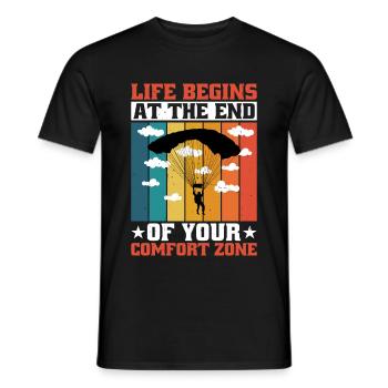 La vie commence à la fin de votre zone de confort 4 - T-shirt homme - noir - Devant - AI Model Male 178 light (178cm)