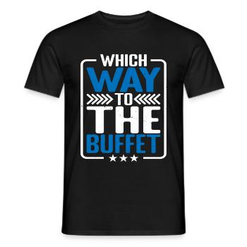 Which Way To The Buffet 23 - Männer T-Shirt - Schwarz - Vorne - AI Model Male 178 light (178cm)