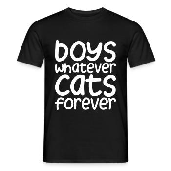 Boys Whatever Cats Forever - T-shirt homme - noir - Devant - AI Model Male 178 light (178cm)
