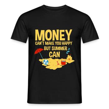 Money Can't Make You Happy But Summer Can 2 - Men's T-Shirt - black - Front - AI Model Male 178 light (178cm)