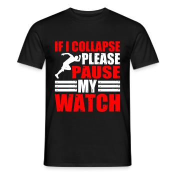 Si je m’effondre, veuillez mettre ma montre en pause 4 - T-shirt homme - noir - Devant - AI Model Male 178 light (178cm)