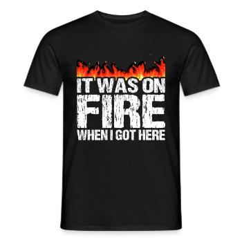 Il était en feu quand je suis arrivé ici 12 - T-shirt homme - noir - Devant - AI Model Male 178 light (178cm)