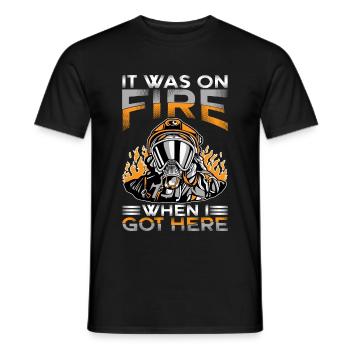 Il était en feu quand je suis arrivé ici 9 - T-shirt homme - noir - Devant - AI Model Male 178 light (178cm)