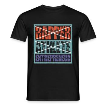 Rapper Athlete Entrepreneur 32 - Men's T-Shirt - black - Front - AI Model Male 178 light (178cm)