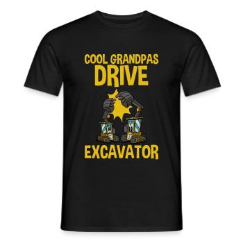 Cool Grandpas Drive Excavator 2 - Männer T-Shirt - Schwarz - Vorne - AI Model Male 178 light (178cm)