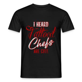Ik hoorde getatoeëerde chef-koks zijn schattig 3 - Heren T-shirt - zwart - Voor - AI Model Male 178 light (178cm)