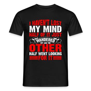 Je n’ai pas perdu la tête, il s’est juste égaré 5 - T-shirt homme - noir - Devant - AI Model Male 178 light (178cm)