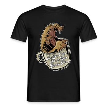 May Your Coffee Kick In Before Reality Does 49 - Men's T-Shirt - black - Front - AI Model Male 178 light (178cm)