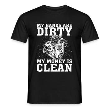 My Hands Are Dirty, My Money Is Clean 20 - Men's T-Shirt - black - Front - AI Model Male 178 light (178cm)