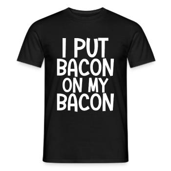 Je mets du bacon sur mon bacon - T-shirt homme - noir - Devant - AI Model Male 178 light (178cm)