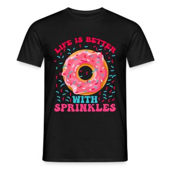 Life Is Better With Sprinkles 15 - Men's T-Shirt - black - Front - AI Model Male 178 light (178cm)