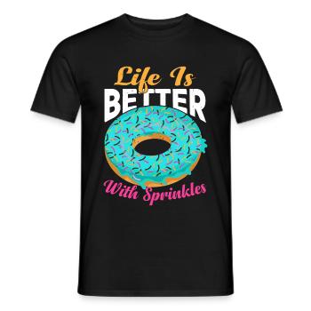Life Is Better With Sprinkles 16 - Men's T-Shirt - black - Front - AI Model Male 178 light (178cm)