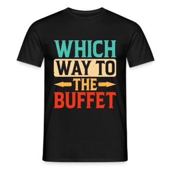 Which Way To The Buffet 28 - Männer T-Shirt - Schwarz - Vorne - AI Model Male 178 light (178cm)