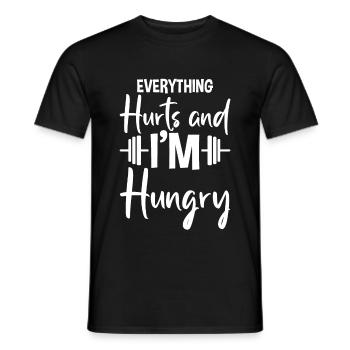 Everything Hurts And I'm Hungry 2 - Men's T-Shirt - black - Front - AI Model Male 178 light (178cm)