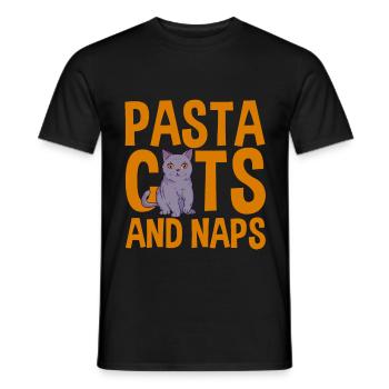 Pâtes Chats Et Siestes 2 - T-shirt homme - noir - Devant - AI Model Male 178 light (178cm)