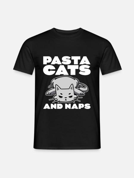 Pasta Cats And Naps 4 - Men's T-Shirt - black
