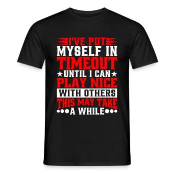 Délai d’attente jusqu’à ce que je puisse jouer gentil avec les autres - T-shirt homme - noir - Devant - AI Model Male 178 light (178cm)