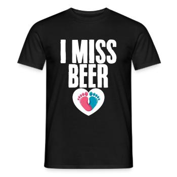 I Miss Beer 2 - Men's T-Shirt - black - Front - AI Model Male 178 light (178cm)