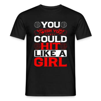 You Wish You Could Hit Like A Girl 3 - Männer T-Shirt - Schwarz - Vorne - AI Model Male 178 light (178cm)