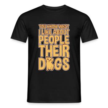 You know what I like about people, their dogs 4 - Men's T-Shirt - black - Front - AI Model Male 178 light (178cm)